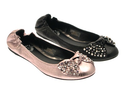 metallic ballerina pumps